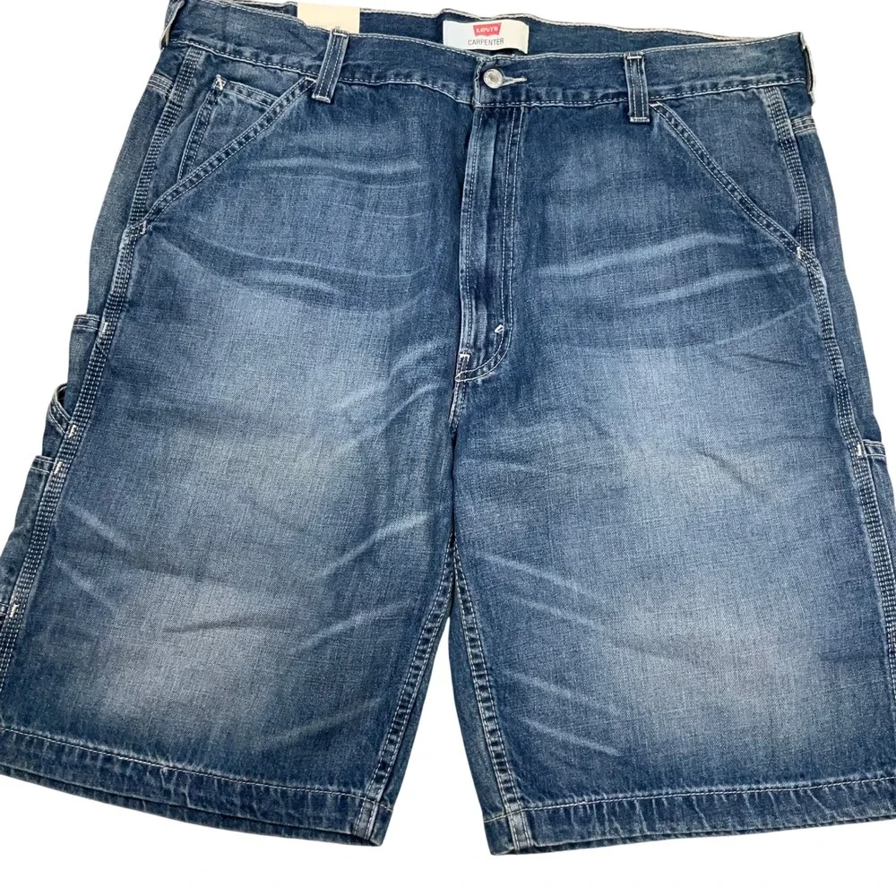 Levis Carpenter Shorts Mens 40 Blue Denim Utility Workwear Relaxed Fit NWT